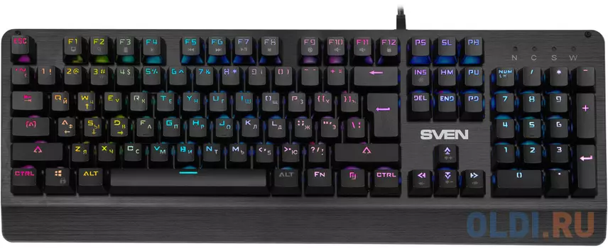 SVEN Клавиатура игровая механическая KB-G9700 (104 кл.+12Fn,RED switch, RGB, мет. корпус)