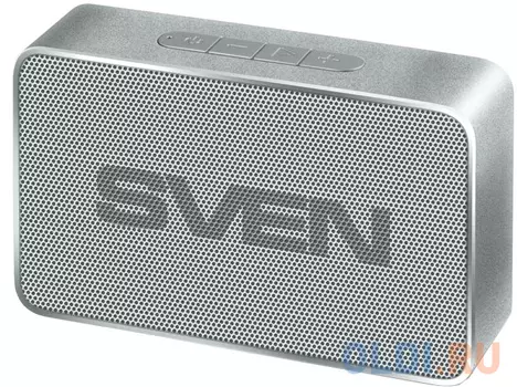 SVEN PS-85, серебро, акустическая система (1.0, мощность 5 Вт (RMS), Bluetooth, FM-тюнер, USB, microSD, встроенный аккумулятор)
