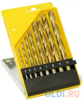 СВЕРЛА ПО МЕТАЛЛУ (НАБОР 8 ШТ.) 3-10 ММ (1/25/100) "КЕДР" 063-8023