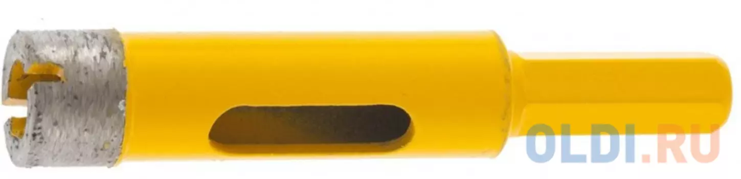 Сверло алмазное по керамограниту, 14мм, мокрое резание, 6-гранный хвостовик// Denzel