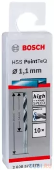Сверло BOSCH 2.608.577.179 Ф1.1 мм HSS PointTeQ (10шт)