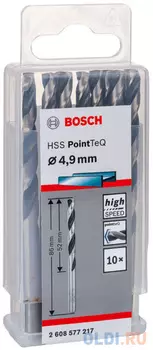 Сверло BOSCH 2.608.577.217 Ф4.9 мм HSS PointTeQ (10шт)