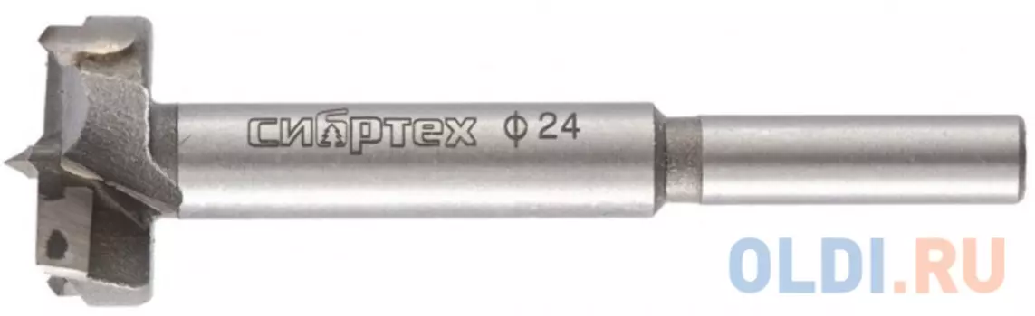 Сверло Форстнера по дереву, 24 мм, цилиндрический хвостовик// Сибртех
