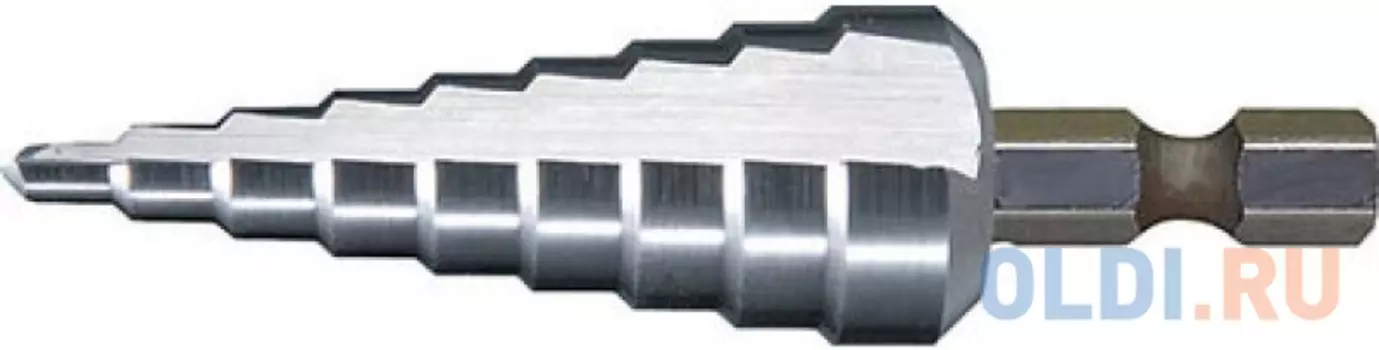 Сверло MAKITA D-40082 ступенчатое, HSS, 9 ступеней, 4-12мм, шестигр.хв.1/4
