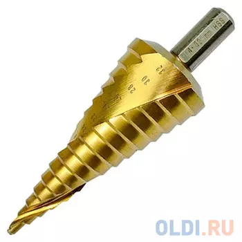 Сверло MAKITA D-40191 ступенчатое, HSS, 15 ступеней, 4-32мм, хв.10мм 3 Flat, TiN Coated
