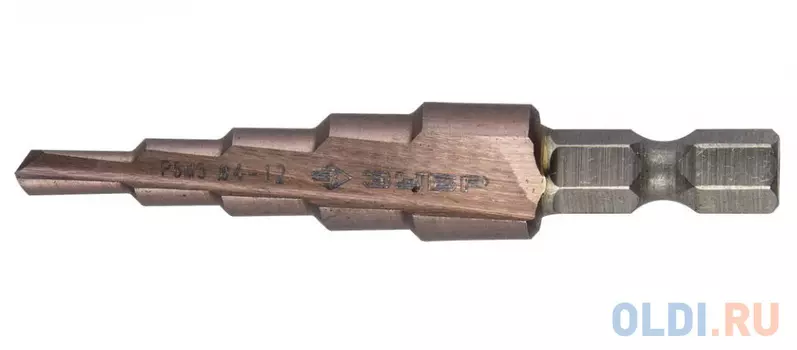 Сверло по металлу ЗУБР 29672-4-12-5 КОБАЛЬТ 5ст. d4-6-8-10-12 65мм HEX 1/4