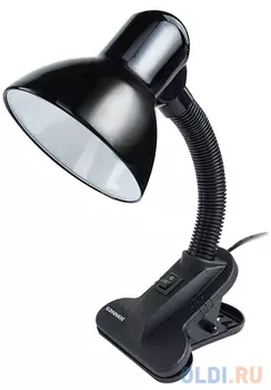 Светильник настольный SONNEN OU-108, на прищепке, цоколь Е27, черный, 236679