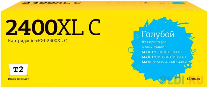 T2 PGI-2400XL C Картридж (IC-CPGI-2400XL C) струйный для Canon MAXIFY iB4040/iB4140/MB5040/MB5140/MB5340/MB5440, голубой