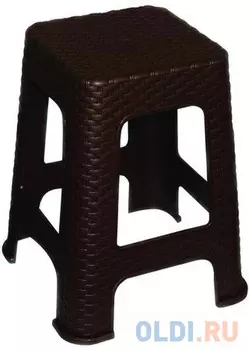 ТАБУРЕТ ПЛАСТ. МАЛЫЙ "РОТАНГ" (КОРИЧНЕВЫЙ) H=33 СМ (1/6) "ВИОЛЕТ"