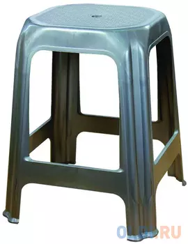 ТАБУРЕТ ПЛАСТ. (СЕРЕБР. МЕТАЛЛИК) (1/5) "АЛЬТЕРНАТИВА" М1369