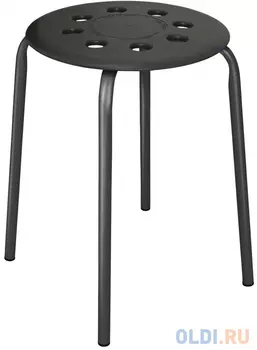 ТАБУРЕТ ПЛАСТМАССОВОЕ КРУГЛОЕ СИДЕНЬЕ D=32 СМ (1/10) ЧЕРНЫЙ ТП01
