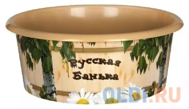 ТАЗ ПЛАСТ. "РУССКАЯ БАНЬКА" 15 Л (1/10) "АЛЬТЕРНАТИВА" М2557