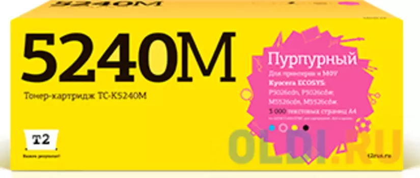 TC-K5240M Тонер-картридж T2 для Kyocera ECOSYS Р5026cdn/Р5026cdw/M5526cdn/M5526cdw (3000 стр.) пурпурный, с чипом