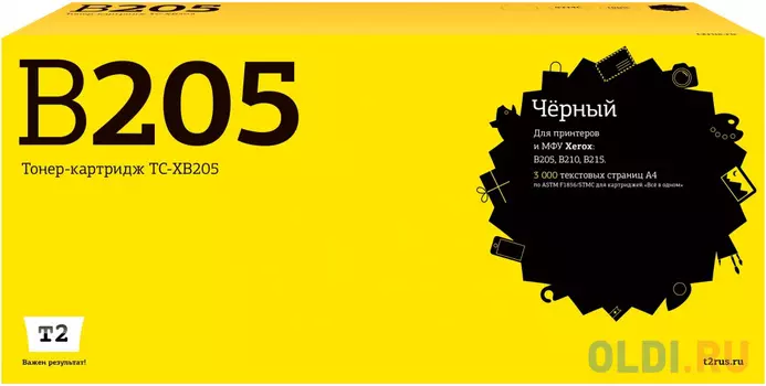 TC-XB205 Тонер-картридж T2 для Xerox B205/B210/B215 (3000 стр.) черный, с чипом 106R04348