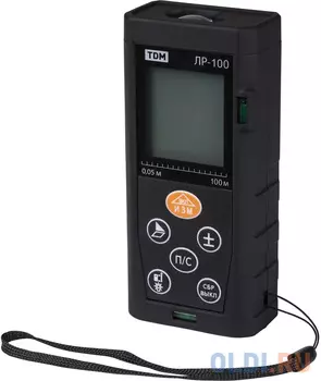 TDM Лазерная рулетка ЛР-100, дальность 100 м, точность 2 мм, подсветка, IP54, 2хAAA, “Алмаз” SQ1018-0203