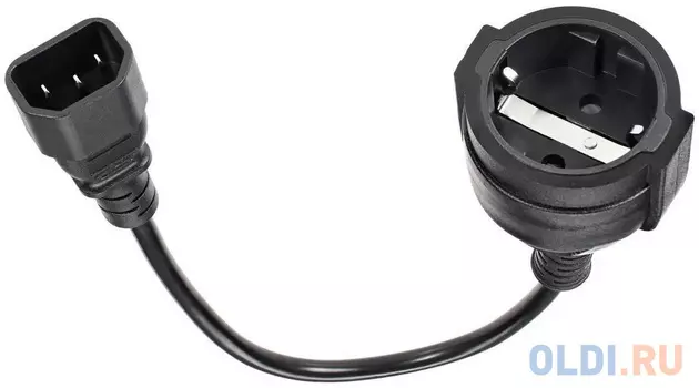 Telecom TE002-CU0.75-0.15M Кабель-переходник UPS -> розетка (IE-320 C14 to Type-F) 3Gx0,75mm2 медь 0.15m