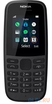 Телефон NOKIA 105 Dual sim (2019) черный 1.77" 4 Mb 16KIGB01A01