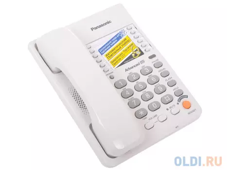 Телефон Panasonic KX-TS2363RUW ЖК-Дисплей, Flash, Recall, Pause, Память 20, Спикерфон, Wall mt.