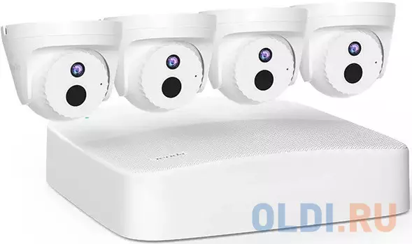 Tenda K4P-4CR Система видеонаблюдения, 4 купольных IP-камеры IC7-PRS и видеорегистратор, 2560x1440, 25 кадр./сек