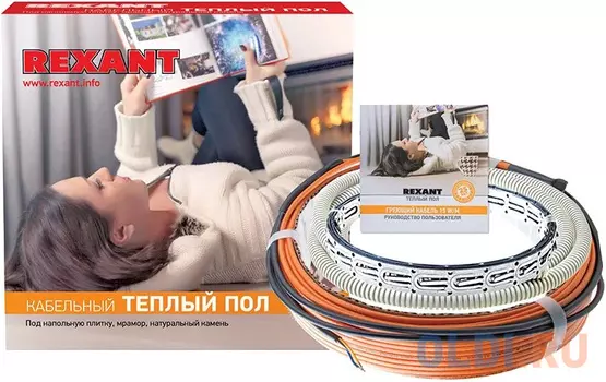 Теплый пол RND -40-600 (600Вт/40м/ S обогрева, м2: 3,7-5,0) (двух жильный) REXANT