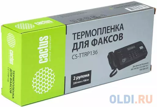 Термопленка CACTUS CS-TTRP136 для факсов Panasonic (KXF-A136) FP10х/121/128/141/195/2хх/300/302/320/330 (2шт/ 220mm х 100м.)