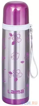 Термос ЛАЙМА с узким горлом, 0,5 л, нержавеющая сталь, с рисунком, 601410