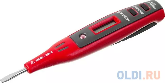 Тестер ЗУБР 45240 напряжения мастер цифровой со световым индикатором 12-220в 140мм