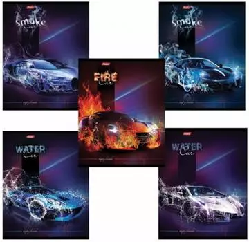 Тетрадь 48 л. HATBER, клетка, 3D-фольга и матовая ламинация, "АвтоСтихии"