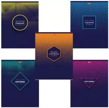Тетрадь 48 л., HATBER, клетка, фактурное тиснение, "2COLORS"