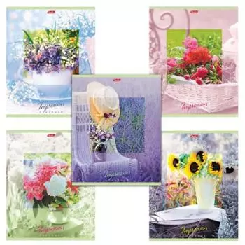 Тетрадь 48 л. HATBER, клетка, обложка мелованный картон, "Под впечатлением"