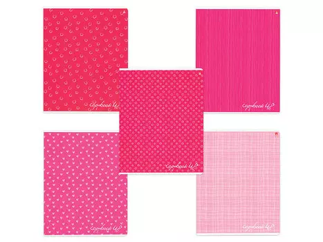 Тетрадь 48 листов, АЛЬТ, клетка, сплошной лак, "Fresh-розовая", 7-48-442 (5 видов)