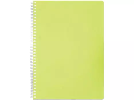 Тетрадь 80 л., А4 HATBER, гребень, клетка, пластиковая обложка, "DIAMOND" (неоново-желтая)
