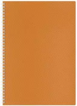 Тетрадь 80 л., А4, HATBER, гребень, клетка, пластиковая обложка, "DIAMOND-оранжевая"