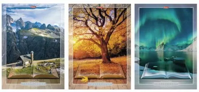 Тетрадь 80 л., А4 HATBER, клетка, обложка мелованный картон, "Книга странствий"