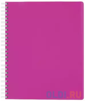 Тетрадь 80 л., HATBER, гребень, клетка, пластиковая обложка, "DIAMOND-розовая", 80Т5B1гр 02033, T165560