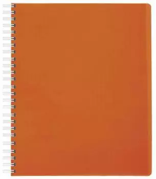 Тетрадь 80 л., HATBER, гребень, клетка, пластиковая обложка, "DIAMOND NEON-оранжевая"