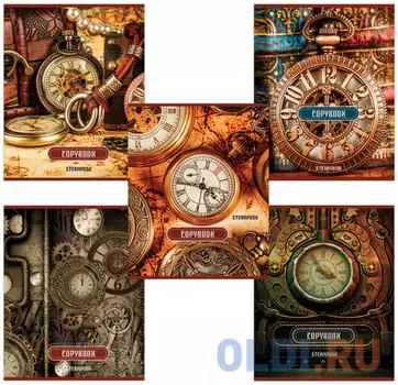 Тетрадь А5, 48 л., BRAUBERG, клетка, металлизированный картон, ВРЕМЯ, 403042