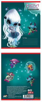 Тетрадь ACTION! NOVI STARS, мелованный картон, клетка,вд-лак, ф. А5, 18 л., 4 дизайна (16 штук)