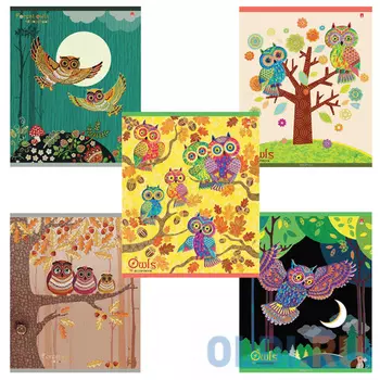 Тетрадь Альт Сказочные совы. Яркие 48 листов клетка скрепка