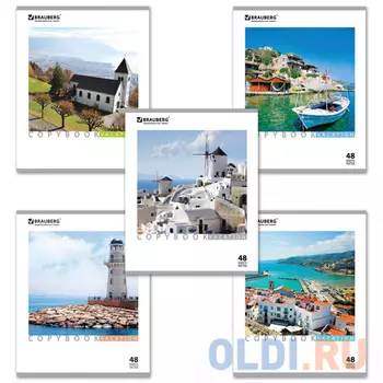 Тетрадь BRAUBERG КАНИКУЛЫ 48 листов клетка скрепка