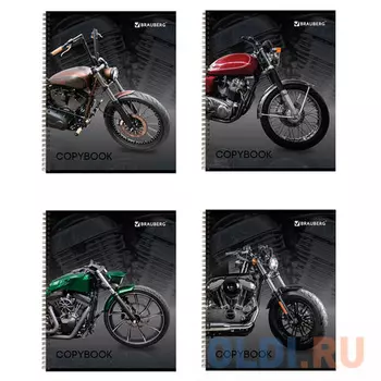 Тетрадь BRAUBERG МОТОЦИКЛЫ 48 листов клетка евроспираль