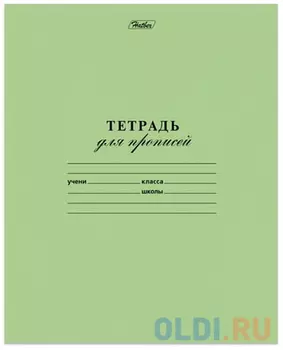 Тетрадь для прописей 12 л., HATBER, частая косая линия, "Зелёная", 12Т5B5 05112, T115329