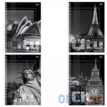 Тетрадь Hatber "City Collection" ("Города") 80 листов клетка спираль