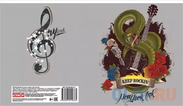 Тетрадь общая Action! DISCOVERY INC (ТАТУ) 48 листов клетка скрепка DI-AN 4801/5 в ассортименте