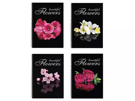 Тетрадь общая BRAUBERG КРАСИВЫЕ ЦВЕТЫ 96 листов клетка евроспираль