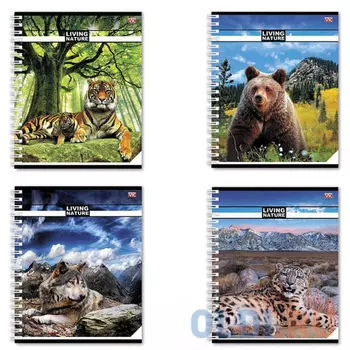 Тетрадь общая Hatber Живая природа 96 листов клетка спираль