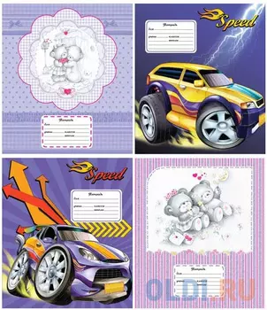 Тетрадь школьная Action! Cartoon. Cars/Cuties 12 листов линейка скрепка AN 1203/3 в ассортименте AN 1203/3