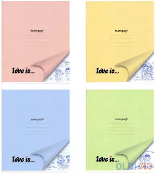 Тетрадь школьная Action! Love IS 18 листов линейка скрепка LI-AN 1804/1 в ассортименте