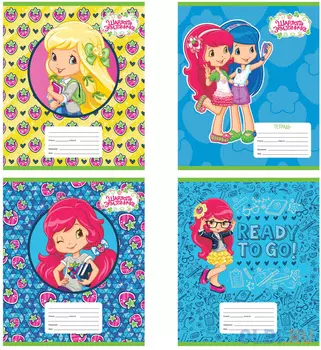 Тетрадь школьная Action! Strawberry Shortcake 12 листов линейка скрепка SW-AN 1201/1 в ассортименте SW-AN 1201/1