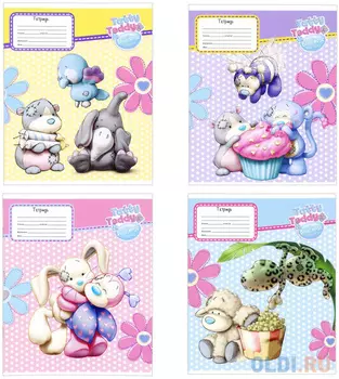 Тетрадь школьная Action! Tatty Teddy 12 листов клетка скрепка BNF-AN-1201/5 в ассортименте